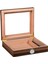 Cigarol Parlak Kahverengi Camlı Humidor Puro Kutusu RC09 4