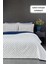 Premium Peluş Tek Kişilik Çok Amaçlı Yatak Örtüsü 160X220 Çift Taraflı Yumuşak Battaniye Pike Beyaz Lacivert 1