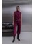 Triko Görünümlü Örme Pantolon Bordo 2