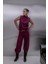 Triko Görünümlü Örme Pantolon Bordo 3