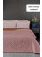 Premium Peluş Tek Kişilik Çok Amaçlı Yatak Örtüsü 160X220 Çift Taraflı Yumuşak Battaniye Pike Pudra / Somon 1