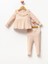 %100 Pamuk Kendinden Desen Kumaş Kız Bebek 2'li Takım 2