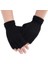 Siyah Unisex Parmaksız Kesik Yarım Parmak Kışlık Örme Triko Eldiven 3