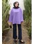 Mor Bisiklet Yaka Oversize Penye Sweat 4