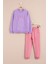 Lila Tavşan Nakışlı Bisiklet Yaka Kız Çocuk Eşofman Takımı 23392 1