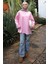 Pembe Bisiklet Yaka Oversize Penye Sweat 2