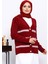 Bordo V Yaka Angora Yumoş Hırka 1