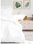 Lastikli Çift Kişilik Otel Tipi Pamuk Saten Beyaz Nevresim Takımı Orkide Collection 3