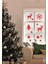 Yeniyıl Noel Temalı Vitrin Cam Sticker 136 Adet Kırmızı Renkli Dekorasyon 3