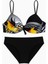 Kadın Çiçek Desenli Üst – Siyah Alt Bikini Takımı | Toparlayıcı KAP-0206 5