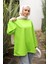 Neon Yeşili Bisiklet Yaka Oversize Penye Sweat 1