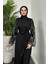 Angelica Kolları Simli Tesettür Abiye- Siyah 4