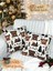 Iki Adet 43X43 cm Dijital Baskı Kırlent Kılıfı, Yılbaşı ve Noel Temalı, Beyaz 1