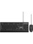 KM-619 Siyah USB Us Layout English Standart Klavye + Mouse Set 1