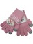 Spteks Kitti 4-8 Yaş Kız Çocuk Pembe Renk Bulut Figürlü Kışlık Örme Eldiven 1