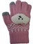 Spteks Kitti 4-8 Yaş Kız Çocuk Pembe Renk Bulut Figürlü Kışlık Örme Eldiven 2
