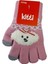 Spteks Kitti 4-8 Yaş Kız Çocuk Pembe Renk Bulut Figürlü Kışlık Örme Eldiven 3