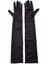Siyah Renk Likralı Dirseğe Kadar Uzun Kumaş Eldiven 40 cm 4