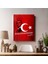 Kırmızı Bayraklı ve Naciz Vücudum Yazılı Atatürk Kanvas Tablo 1