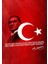 Kırmızı Bayraklı ve Naciz Vücudum Yazılı Atatürk Kanvas Tablo 2