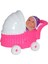 Oyuncak Bebek Arabası ve Bebek – 22 cm Arabalı Puset, 20 cm Bebek, Renkli Kıyafetli Mini Bebek Seti 2