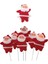 Kırmızı Noel Baba Çubuklu Süs, 5 Cm, 6'lı Paket, Yılbaşı Dekoru 2