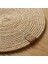 6 Adet Hasır Bej Yuvarlak Jüt Görünümlü Amerikan Servis - Lux Örgü Supla Seti (32CM) 5
