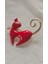 Kırmızı Mineli Üç Boyutlu Kedili Broş-Yaka Iğnesi-Çanta Aksesuar 2