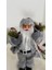 Beyaz Sakallı Noel Baba Figür Gri Ekose Elbiseli Süs Dekorasyon Biblo 4