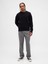 Erkek Gri Yün Karışımlı Relaxed Straight Pantolon 1