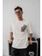 Erkek Baskılı Oversize T-Shirt - Beyaz 1