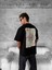 Ön ve Arka Baskılı Oversize Bisiklet Yaka T-Shirt - Siyah 2