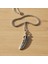 Kartal Pençesi - Kuş Tüyü Gümüş Kaplama Düz Zincir Kolye 4
