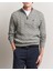 Erkek Örgü Dokulu Gri Yarım Fermuar Triko Kazak 1