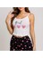 Kalp Desenli Askılı Şortlu Pijama Takımı Siyah 2
