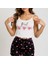 Kalp Desenli Askılı Şortlu Pijama Takımı Siyah 4