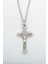 Hz. İsa Haç Gümüş Kaplama Düz Zincir Kolye 1