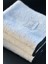%100 Pamuk 30 x 30 cm 3lü Havlu Seti | Banyo Otel | Beyaz Renk | Soura | Kenar Siyah Özel Işlemeli 3