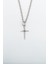 Minimal Haç Gümüş Kaplama Düz Zincir Kolye 1