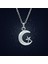 Ay Yıldız Gümüş Kaplama Düz Zincir Kolye 3