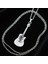 Müzik - Gitar Gümüş Kaplama Düz Zincir Kolye 5