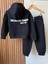 Unisex Çocuk Pamuklu Siyah Kapüşonlu Sweat & Jogger Eşofman Takım 5