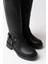 ZRİN-312 Premium Siyah Toka Aksesuarlı Fermuarlı Günlük Kadın Çizme 5