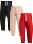 Erkek / Kız Çocuk 3'lü Cepli Jogger Eşofman Altı Paçası Lastikli Siyah Kırmızı Bej 1
