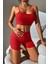 Kadın Kırmızı Şortlu Kaşkorse Gecelik Takım 1