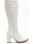 ZRİN-4422 Premium Sivri Burun Beyaz Topuklu Fermuarlı Çizme 5