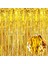 Altın Gold Renk Ekstra Metalize Parlak Saçaklı Arka Fon Perde Ithal A Kalite 1x2 Metre (4887) 3