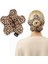 Marka El Yapımı Leopar Çiçek Pofuduk Scrunchie Toka 1