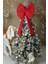 Kurdele Yıllbaşı Ağaç Süs Noel Kırmızı Fiyonk 55X50 cm Büyük 1