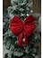 Yıllbaşı Ağaç Süs Noel Kırmızı Fiyonk 30X35 cm Küçük 3